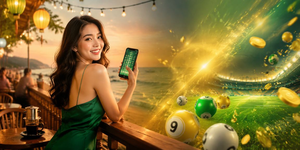 Người dùng tại Vũng Tàu ngồi cà phê tra cứu giao dịch tài chính trên điện thoại